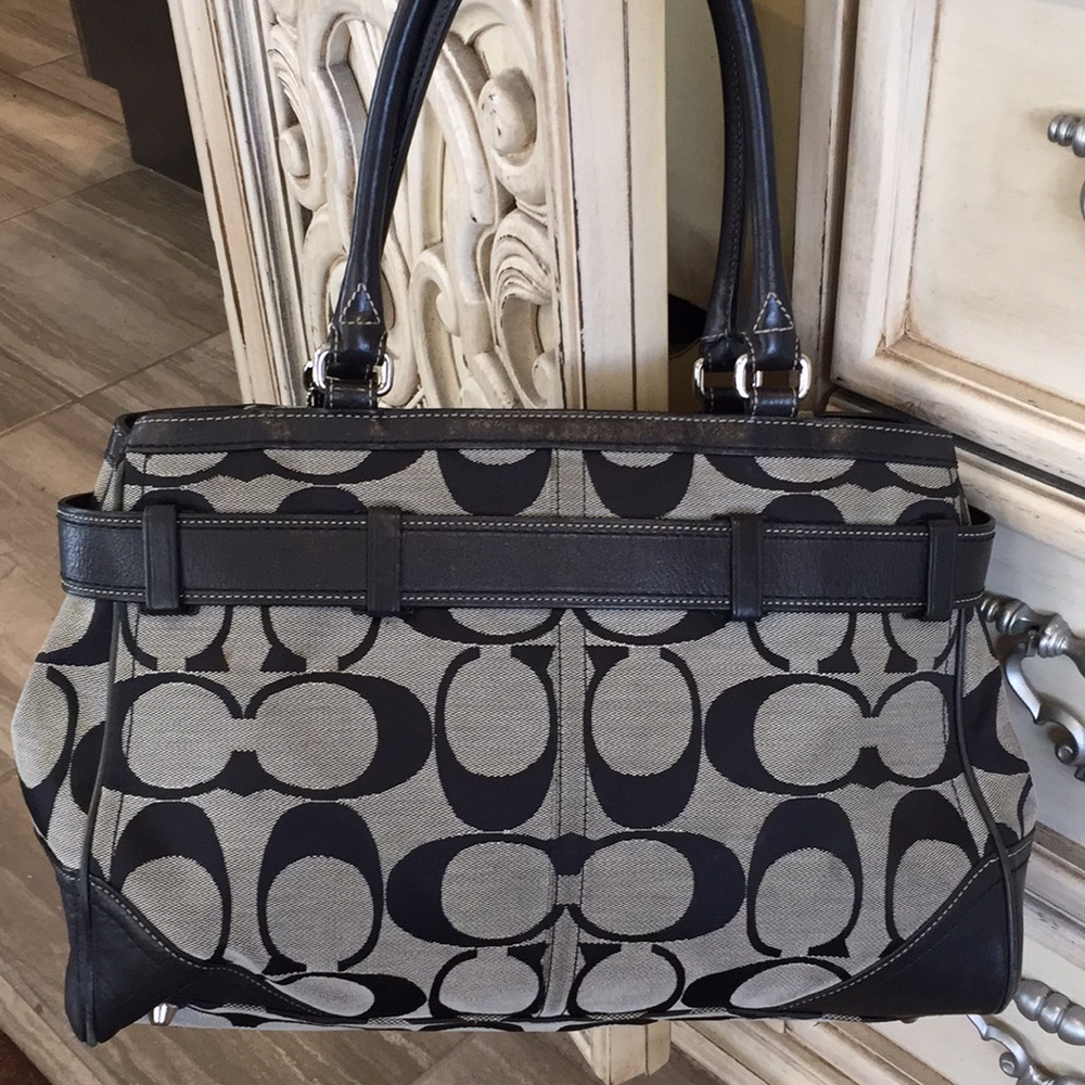 Coach Signature Jacquard and leather purse - Picture 2 of 8